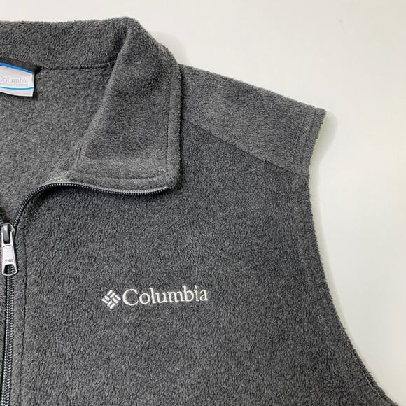 Columbia Vest Men L Large Grizzly Steens Mountain Fleece Full Zip Hiking Walking - Picture 4 of 13